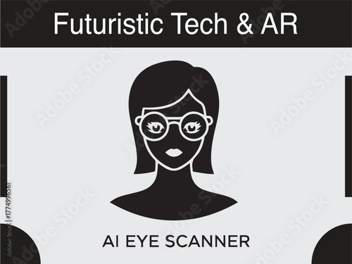 AI eye scanner technology concept vector illustration