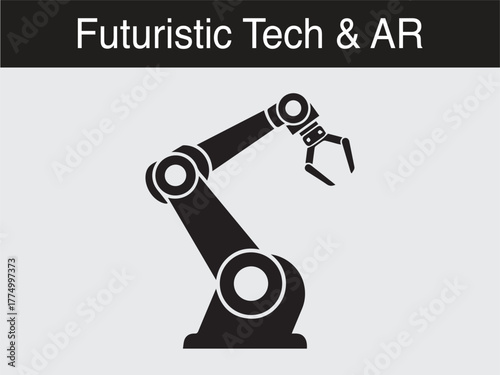 Futuristic robotic arm industrial automation technology concept Vector illustration