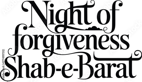Elegant Shab-e-Barat Night of Forgiveness Typography .