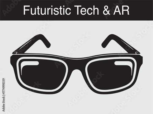 futuristic AR smart glasses tech Vector illustration