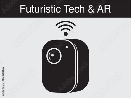 futuristic AR wireless security camera Vector illustration