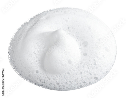 Soap Lather/Foam with Pink Hue Isolated on White