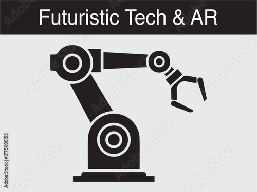 futuristic AR robotic arm tech Vector illustration