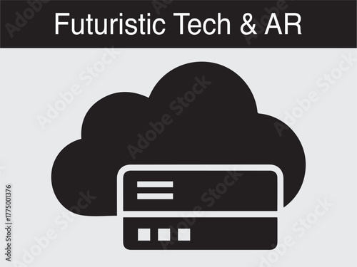 futuristic AR cloud server storage tech Vector illustration