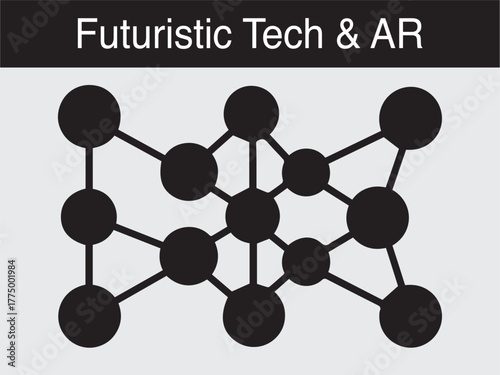 futuristic AR neural network tech nodes Vector illustration