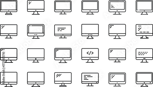 School and Science Education Line Icon Set – Modern STEM, Laboratory, E-learning, and Academic Tools Outline Vector Pack for Teachers, Students, and Online Course Illustrations