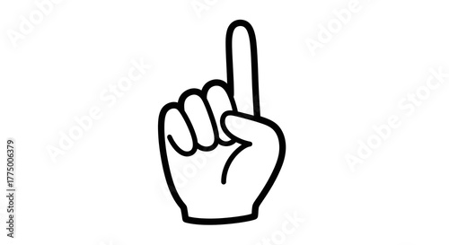 Index finger extended upwards suggesting pointing instruction attention or raising a question