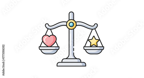 Illustrative scales portraying the equilibrium between affection and achievement, fostering