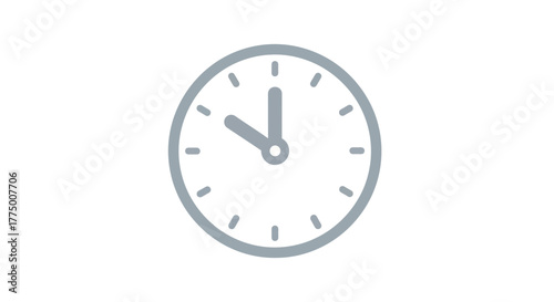 Simple clock face displaying ten o'clock, rendered with a minimalist aesthetic providing a clean
