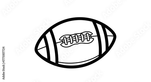 Simple line drawing of an american football for sport and game illustrations perfect for design