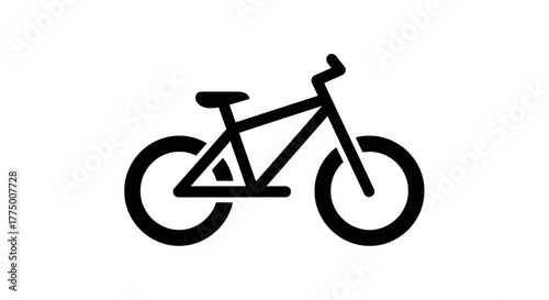 Sleek monochrome bicycle icon offering a simplified symbol for various transportation needs