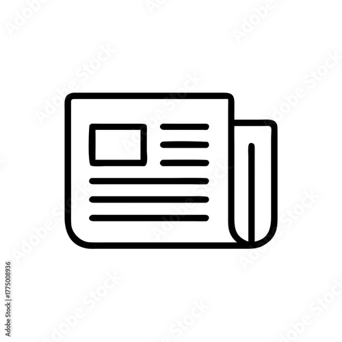 News Icon: Simple graphic of a folded newspaper, perfect for articles and informative concepts.