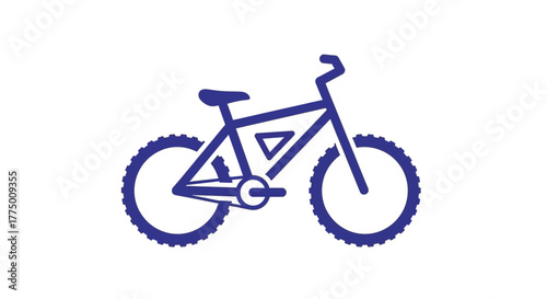 Stylized representation of a blue bicycle for adventurous riding or racing sport
