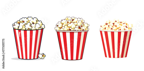 Classic popcorn on white background