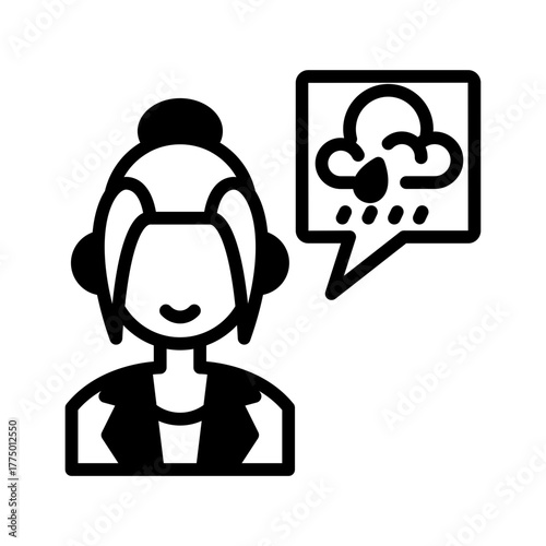 Women weather reporter icon