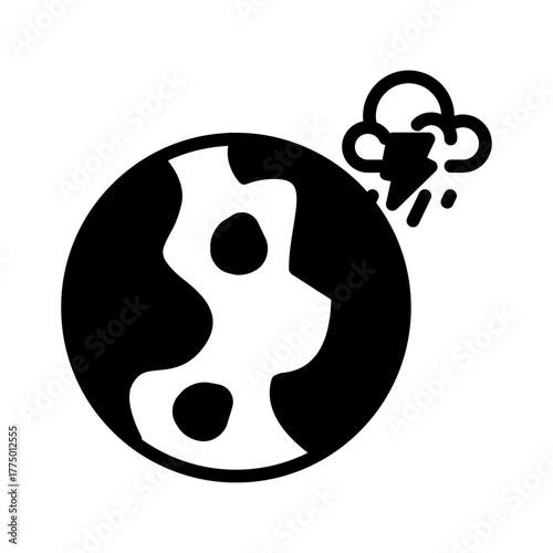 Thunder and rain icon