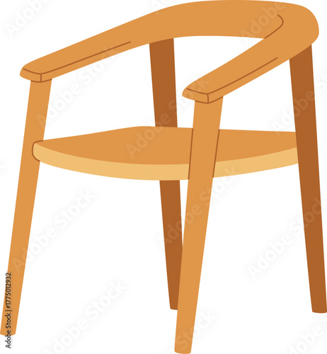 Wooden Restaurant Chair Illustration