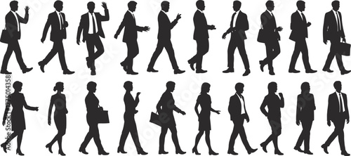 Business people silhouettes walking, corporate professionals, office workers, teamwork collaboration, career lifestyle, business meeting, executive communication, urban workplace,