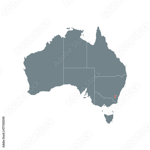 Australian Capital Territory Map. map of australia. Australia Country map for travel and design presentation