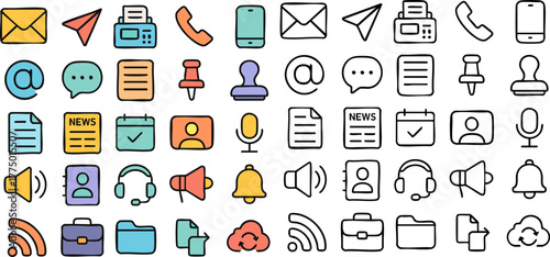 Communication and Technology Icons Collection.