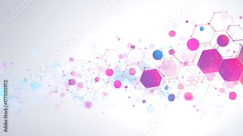 Stunning abstract network design with vibrant pink and blue hues, perfect for science, technology or modern business presentations and innovative concepts
