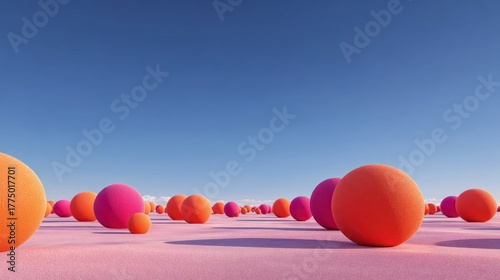 Colorful spheres on pink surface © affandy