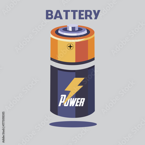 Yellow blue cylindrical batte...