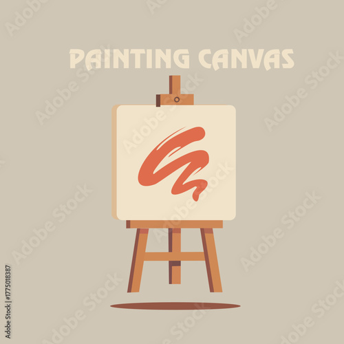 Vector Wooden Brown Easel wit...