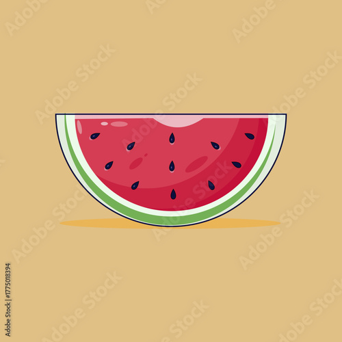 watermelon fruit slice vector...
