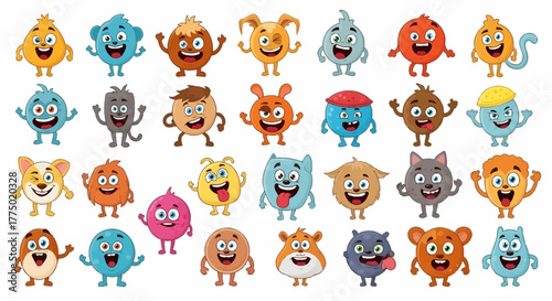 Whimsical cartoon characters creating a playful and cheerful mood suitable for children's designs