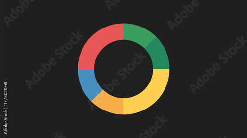 Colorful donut chart representing data analysis and statistical representation
