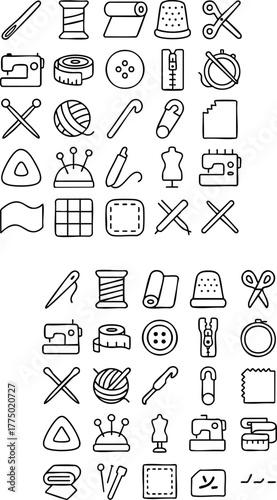 Sewing and Crafting Tools Illustration.