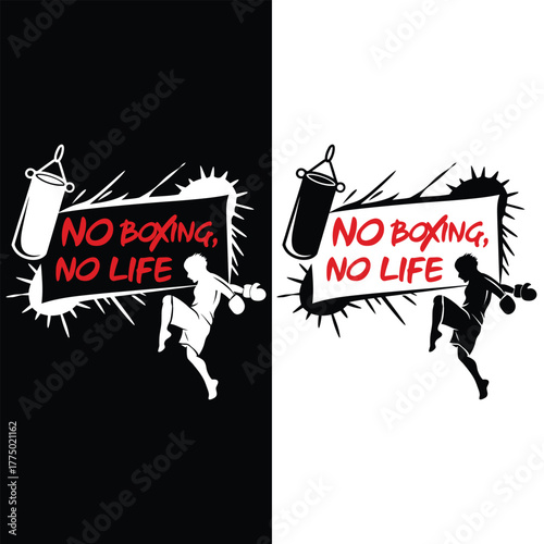 : No Boxing No Life Fighter Punch Illustration