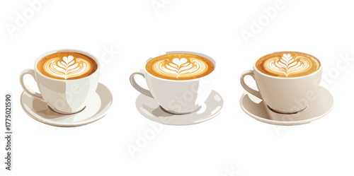Cup of latte, ultra sharp, Vector