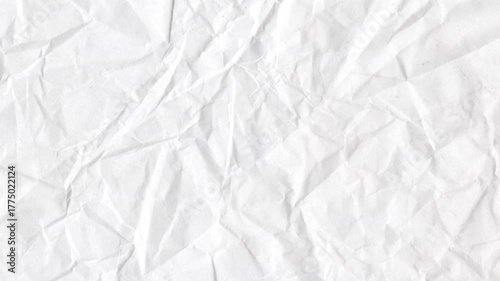 crinkled white Paper texture stop motion, crumpled paper texture for background footage 4K