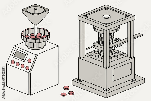 Tablet Compression Machine for High-Speed Granule to Tablet Production, Single or Rotary Models