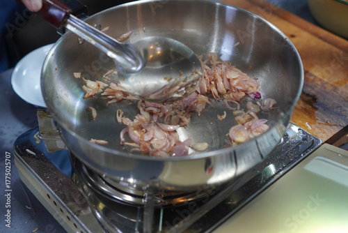 cooking in pan