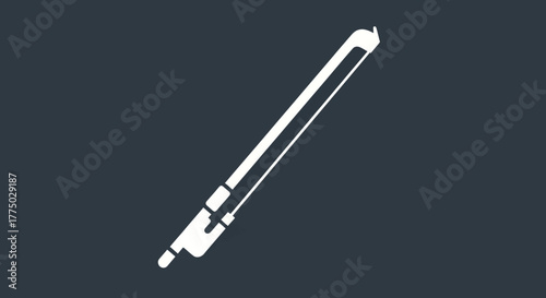 Minimalist violin bow illustration symbolizing musical creativity and performance