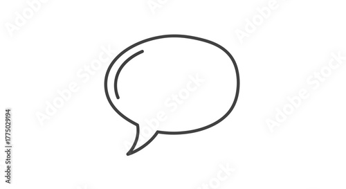 Minimalistic speech bubble illustration evoking dialogue and interaction through simplified design