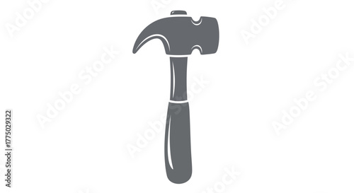 Monochrome mallet depiction showcasing simplistic design and grayscale color palette