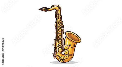 Playful saxophone character illustration for music education and whimsical themes
