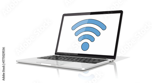 Portable device displaying wireless connectivity illustration, depicting technology and access on