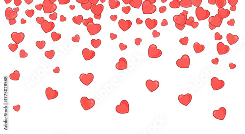 Romantic hearts pattern floating gracefully, creating a sense of affection and warmth across the