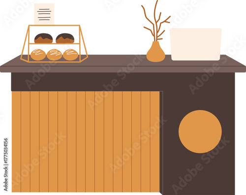 Bakery Counter Scene Illustration
