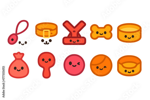 Cute cartoon pet accessories in vibrant colors for playful and cheerful pets, perfect for adding personality to your furry friends