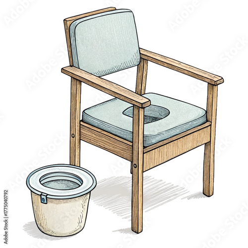 Comfortable wooden commode chair with removable pot offering dignity and independence for home care needs