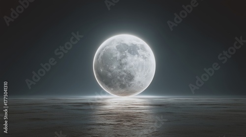 Calm Full Moon Reflecting on Water