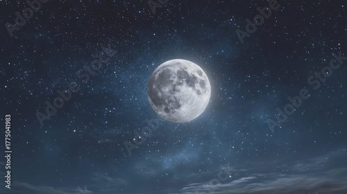 Night Sky with Full Moon