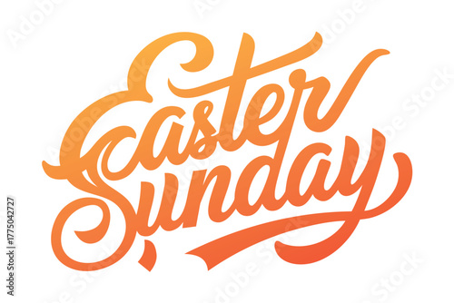 Easter sunday lettering text for greeting card design vector