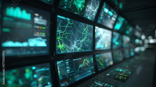 Smart city control center using AI to analyze energy, traffic, and air quality data in real time